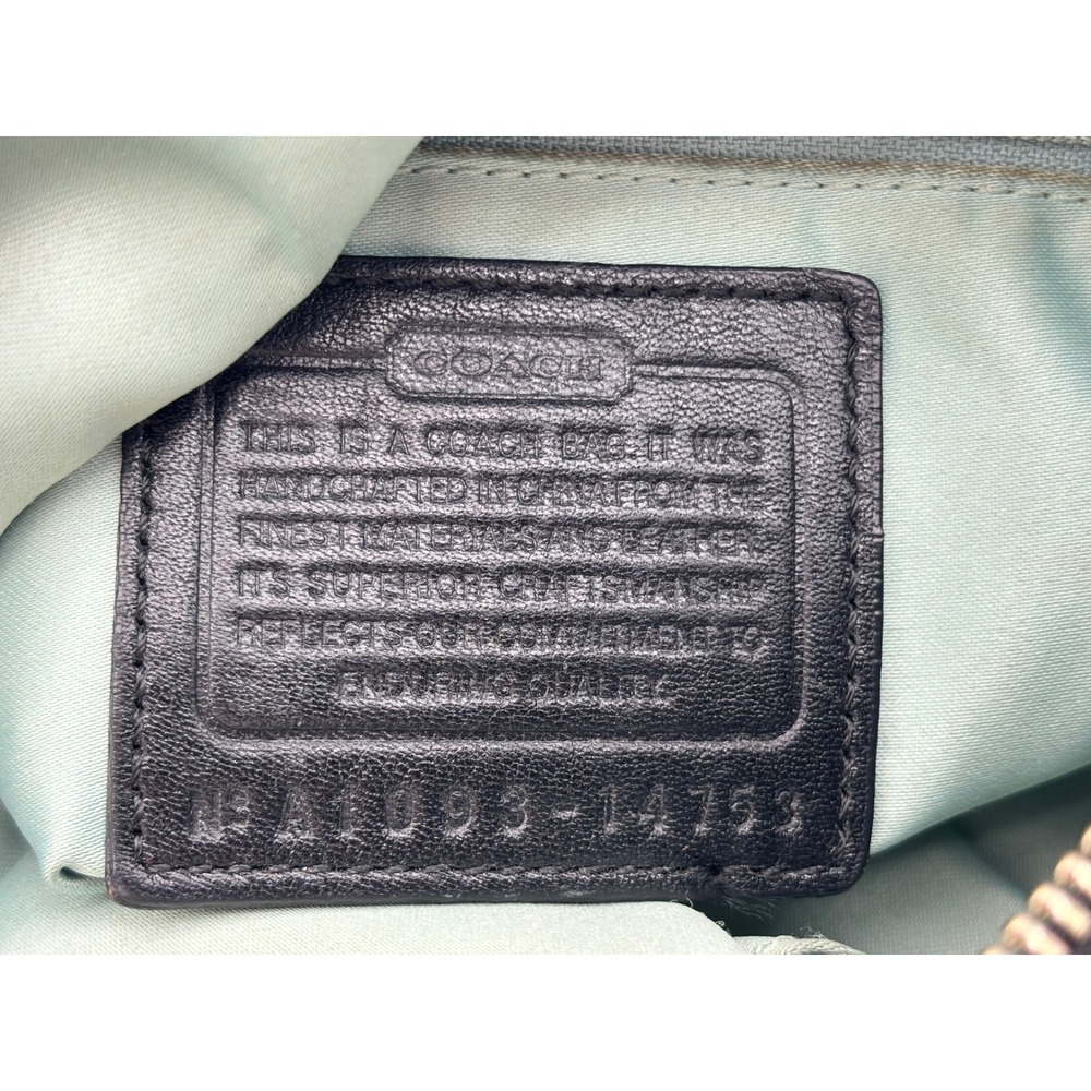 COACH Kristin Hobo Bag Y2K Shoulder Handbag Black Logo Jacquard Crossbody Gray - Picture 13 of 16
